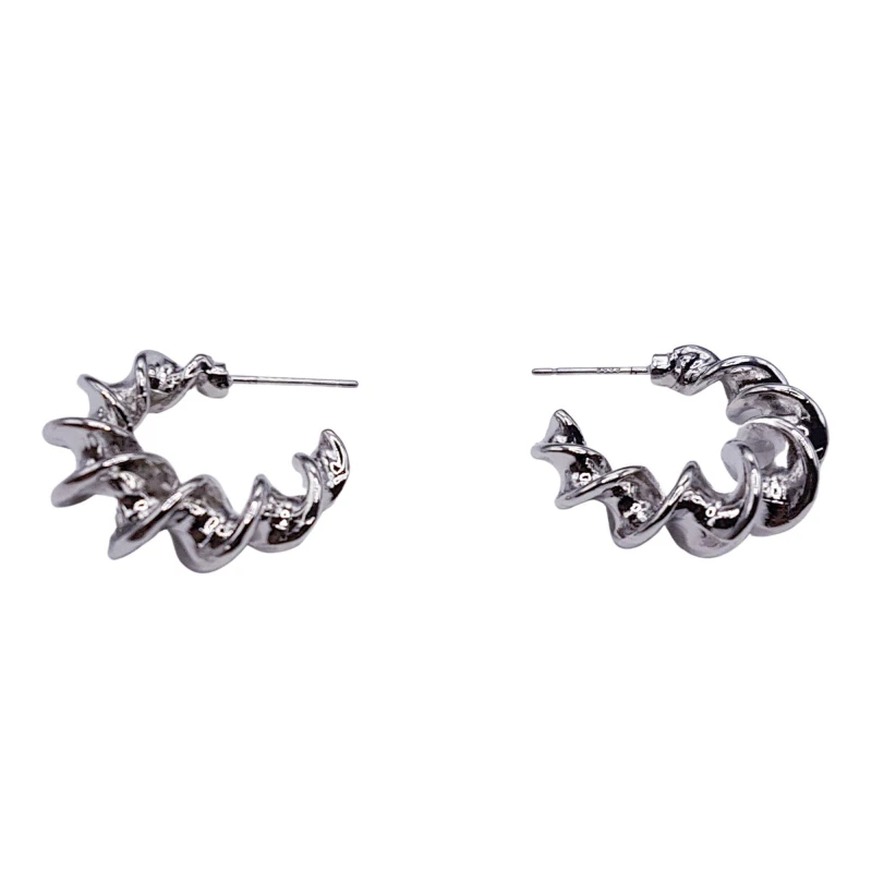 Image of Mason Knight Yager Double Thick Twist Hoop Earring 15cm White female One Size
