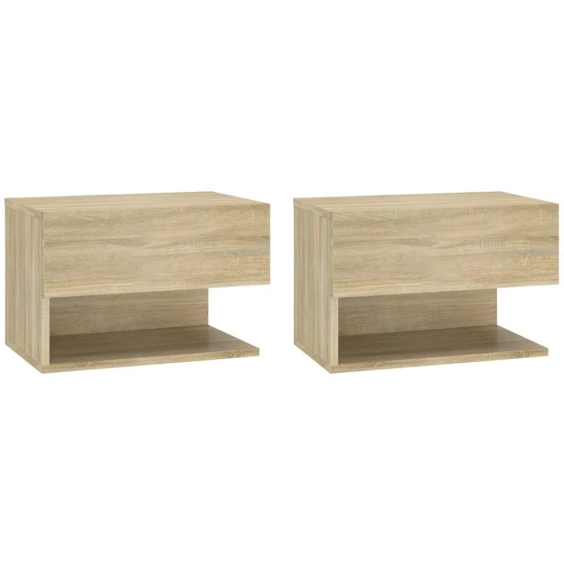 Image of VIDAXL Wall-mounted Bedside Cabinets 2 pcs Sonoma Oak Vidaxl 8720286964019