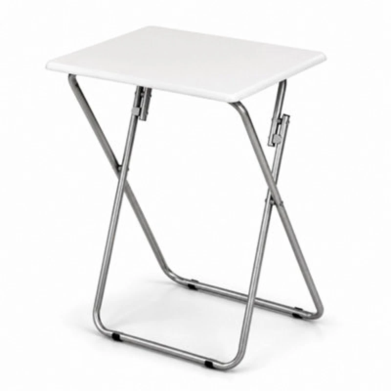 Image of Oypla Lightweight Portable Folding Snack Tray Table White unisex