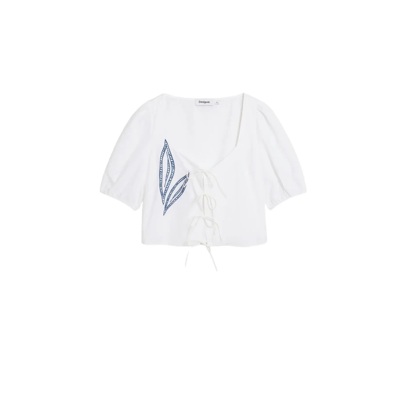 Image of Desigual Womens blouse with decorative closure Desigual Blanc Female S