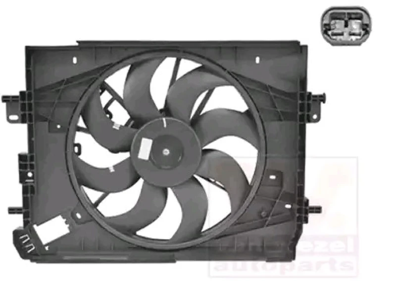 Image of VAN WEZEL 4373746 Cooling Fan for vehicles with air conditioning, with radiator fan shroud, with electric motor Fan,radiator (508)
