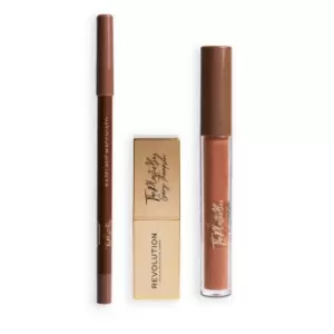 image of Makeup Revolution x The Plastic Boy Lip Kit Hazelnut Macchiato