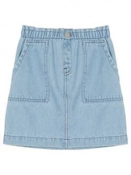 image of Mintie By Mint Velvet Girls Paperbag Denim Skirt - Blue