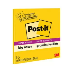 image of 3M Post it 280 x 280mm Super Sticky Big Notes Self adhesive Yellow 1 x