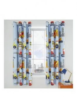 Image of Catherine Lansfield Construction Black Out Eyelet Curtains