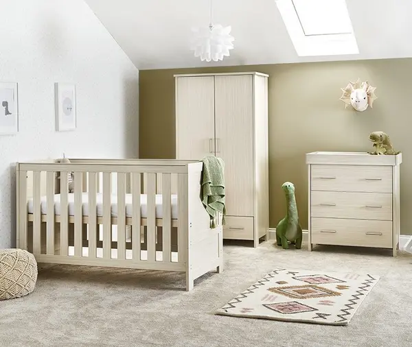 Image of Obaby Nika 3 Piece Room Set - Oatmeal