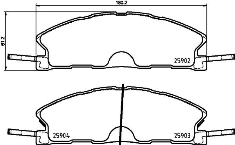 Image of HELLA Brake pad set HELLA 8DB 355 025-071