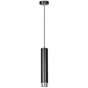 Image of Emibig Kibo Black/Chrome Slim Pendant Ceiling Light 1x GU10