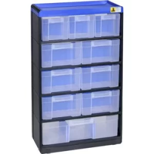 image of Allit 464640 Small parts container VarioPlus Pro 53/21 (W x H x D) 300 x 525 x 135mm Black, Blue