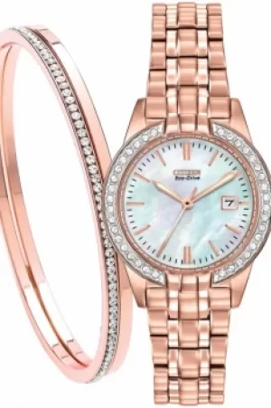 Image of Ladies Citizen Ladies Gift Set Eco-Drive Watch EW1683-65D-SET