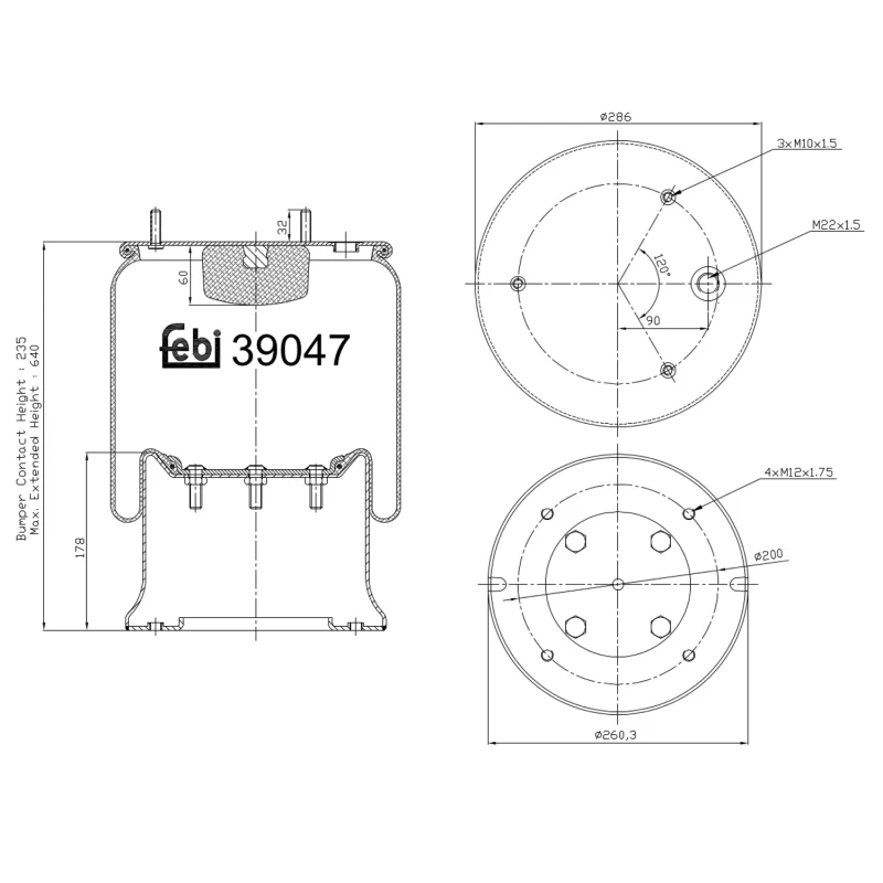 Image of FEBI BILSTEIN 39047 Boot, air suspension Boot,air suspension (324)