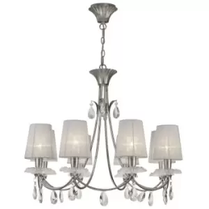 Image of Suspension lampshades Sophie Argent painted 8 bulbs 80cm