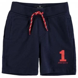 image of Hackett No1 Logo Shorts - 595 Navy