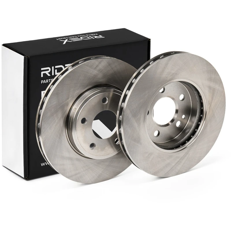 Image of RIDEX 82B0838 Brake disc Front Axle, Vented, Cast Iron, Uncoated, Untreated, without bolts/screws Cast Iron Brake Disc (82)