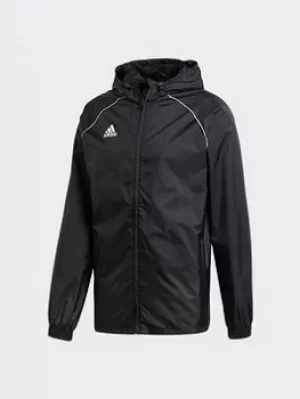 Image of adidas Core 18 Rain Jacket, Dark Blue/White, Size XL, Men