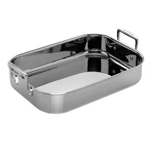 image of Le Creuset 3-Ply Stainless Steel Rectangular Roaster 26cm