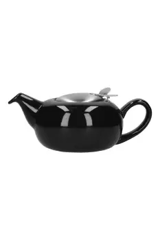 image of Ceramic Pebble Teapot, Gloss Black, Two Cup - 500ml Boxed