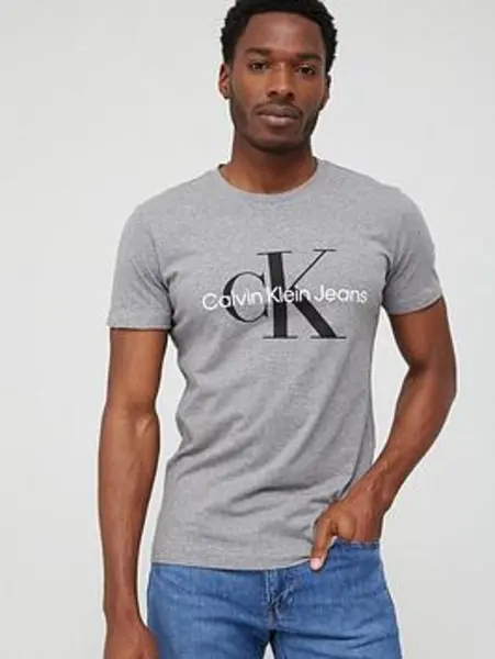 Image of Calvin Klein Jeans Monogram Logo T-Shirt - Grey