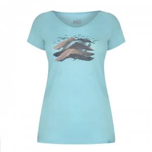 image of Millet Wool Blend T Shirt Ladies - Aruba Blue