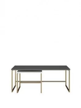 image of Cosmo Living By Cosmopolitan Scarlett Nesting Coffee And Lamp Tables- Graphite Grey