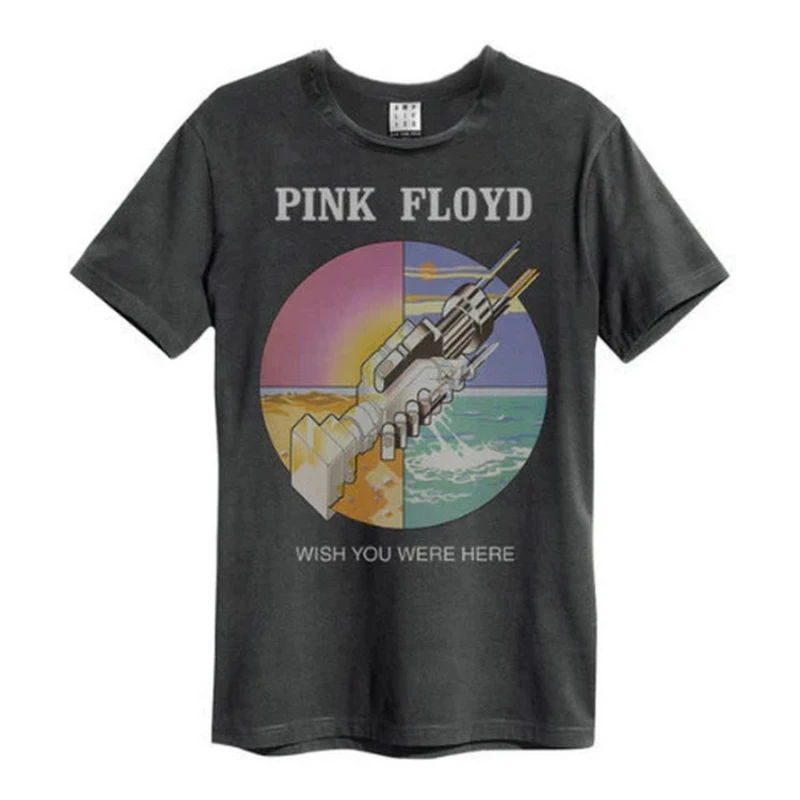 Image of Amplified Amplified Men Wish You Were Here Pink Floyd T-Shirt in Charcoal Size: X-Small Charcoal XS Male 5063238179189