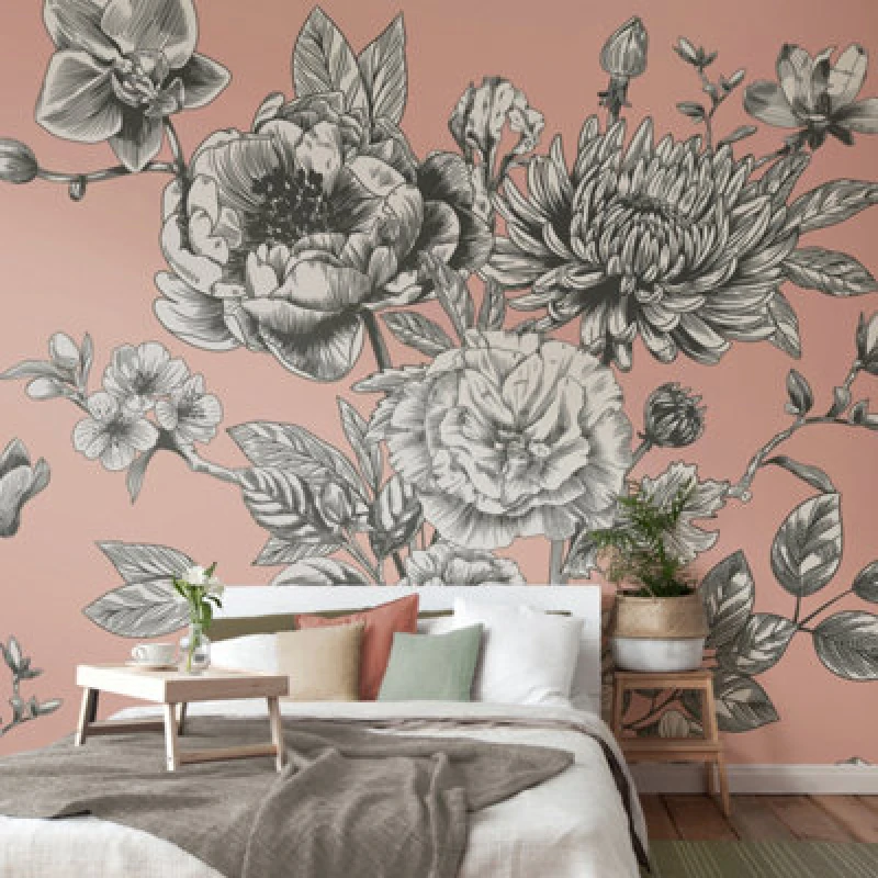 Image of Origin Murals Large Rose Toile Matt Smooth Paste The Wall Mural 350Cm Wide X 280Cm High