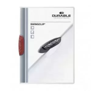 Image of Durable SWINGCLIP&reg; A4 Clip Folder Red Pack of 25
