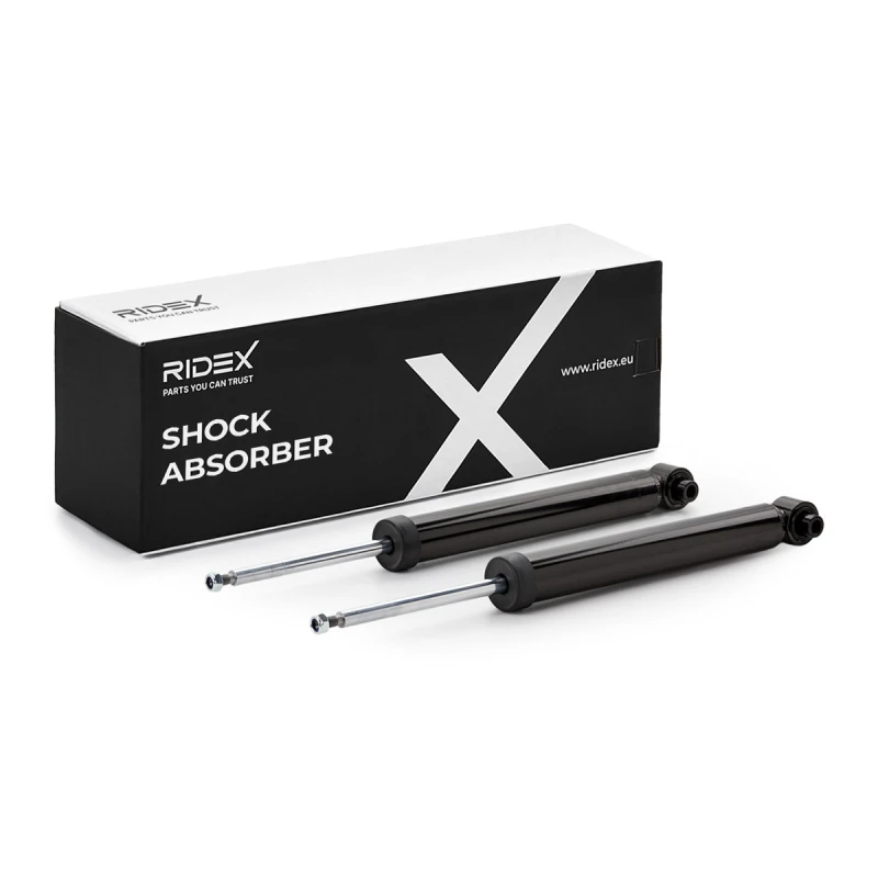 Image of RIDEX 854S21603 Shock absorber Rear Axle, Gas Pressure, Twin-Tube, Telescopic Shock Absorber, Top pin Shock Absorber (854)