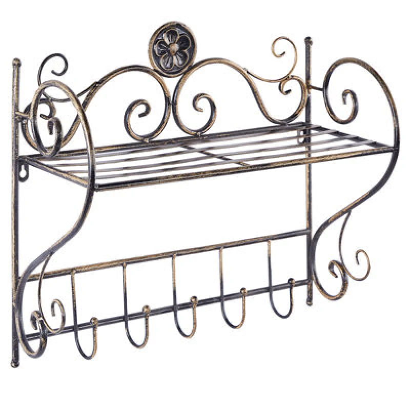 Image of Beliani Retro Wall Shelf Osorno Metal Black