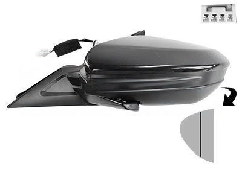 Image of VAN WEZEL 2590805 Wing mirror * HAGUS * Left, for electric mirror adjustment, primed, Paintable Outside Mirror (50)