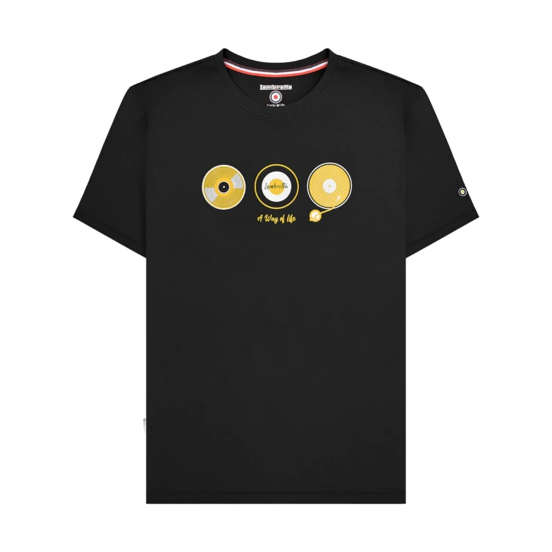 Image of Lambretta Lambretta Men Vinyl Big & Tall T-Shirt in Black Size: 3X-Large Black XXXL Male 5063703660228