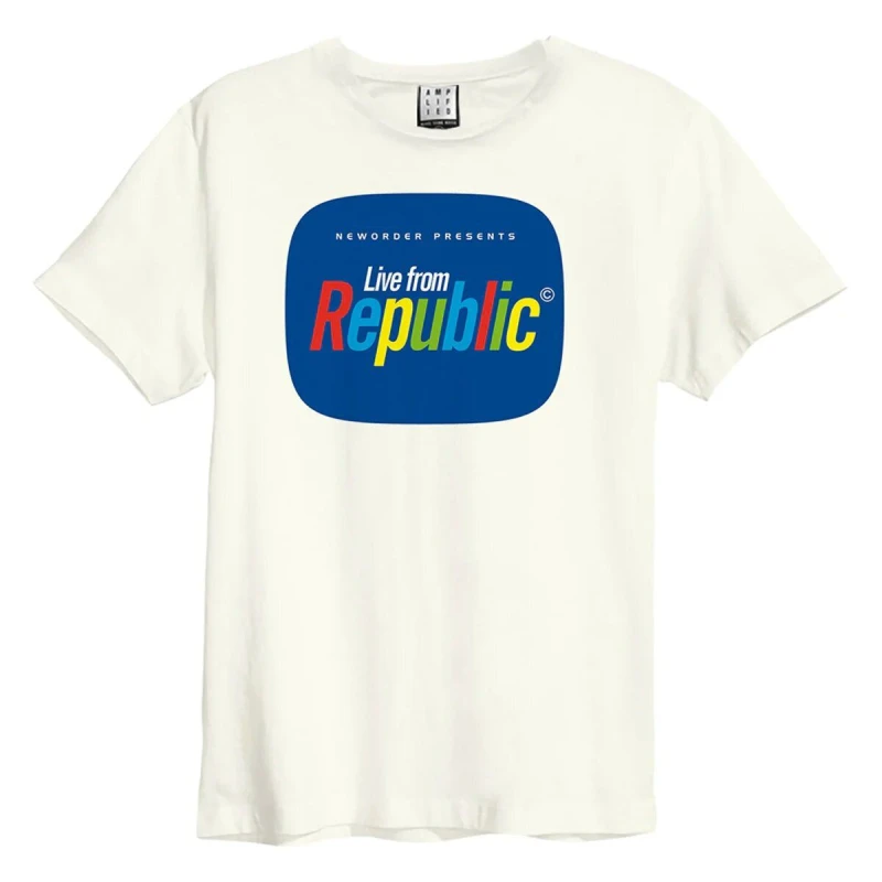 Image of Amplified Amplified Men Live From Republic New Order T-Shirt in White Size: X-Small White XS Male 5063238054905