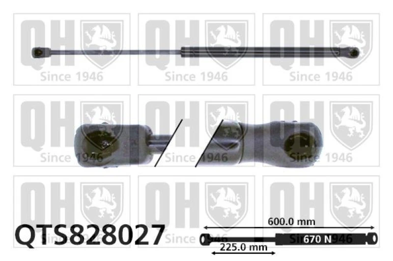 Image of QUINTON HAZELL Tailgate strut QUINTON HAZELL QTS828027