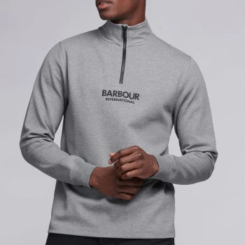 Image of Barbour International Mens Transmission Half-Zip Sweatshirt - Anthracite Marl - L
