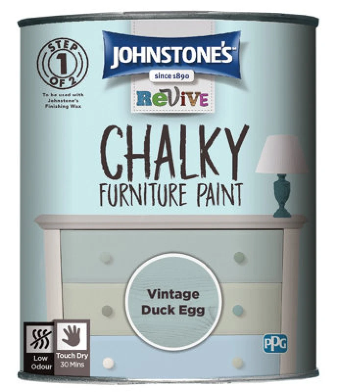 Image of Johnstone's Chalky Furniture Paint Vintage Duck Egg 750Ml