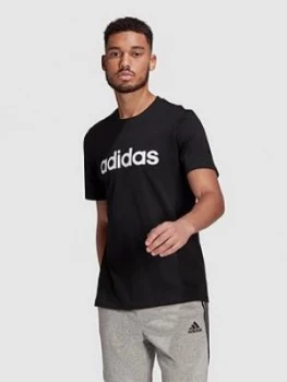 Image of adidas Linear Logo T-Shirt, Black, Size L, Men