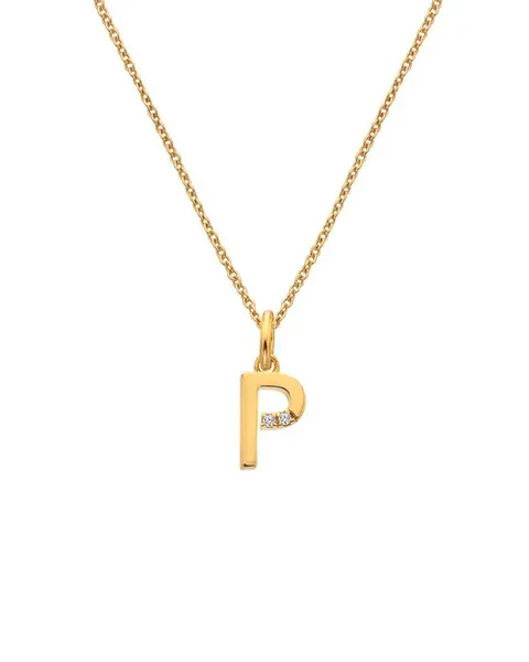 18ct Gold Plated Sterling Silver Letter W Pendant DP961