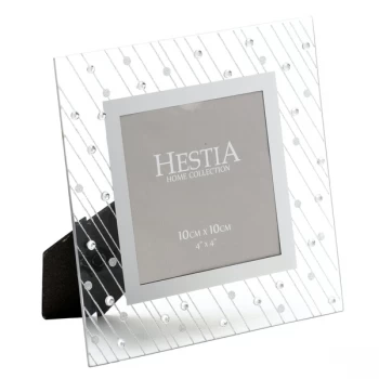 image of 4" x 4" - HESTIA Mirror Glass Raindrop Design Photo Frame