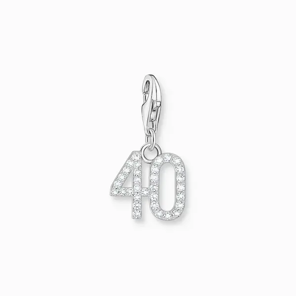 Image of Thomas Sabo Charm Club Charmista Sterling Silver Zirconia Number 40 Ch