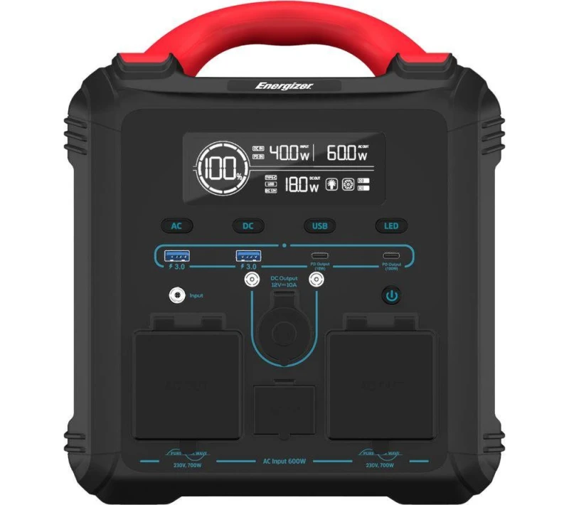 Image of ENERGIZER PPS550W1F 550 Wh Portable Power Station, Red,Black 4713309812484