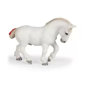 image of Papo Horses and Ponies White Percheron Toy Figure, 3 Years or...