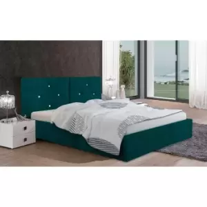 Image of Envisage Trade - Cubana Upholstered Beds - Plush Velvet, King Size Frame, Green - Green