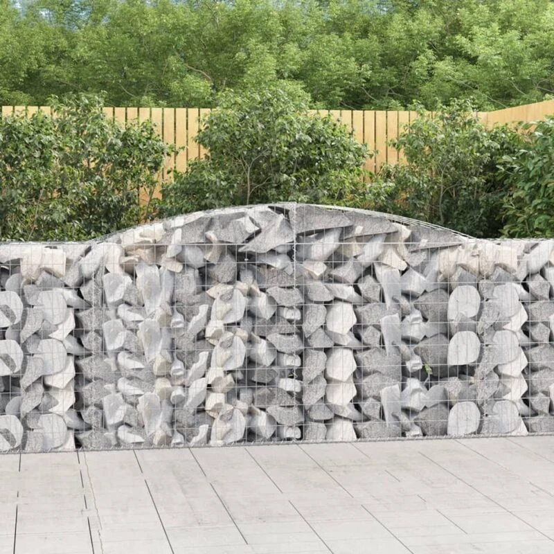Image of VIDAXL Arched Gabion Baskets 3 pcs 400x50x100/120cm Galvanised Iron Vidaxl 8720845575809