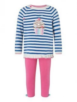 Image of Monsoon Baby Girls Ola Knit Set - Blue