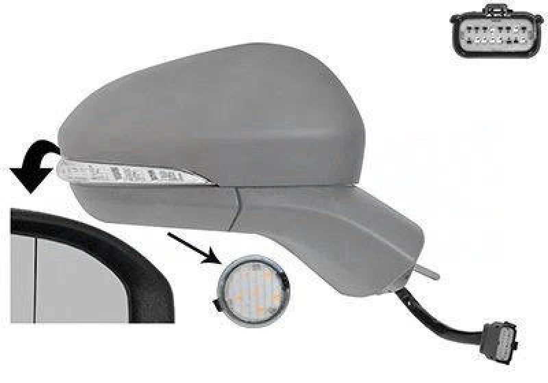 Image of VAN WEZEL 1883818 Wing mirror * HAGUS * Right, Heatable, primed Outside Mirror (50)