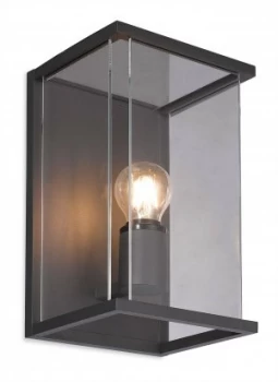 image of 1 Light Outdoor Wall Lantern Graphite, Clear Glass IP54, E27