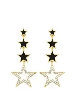 image of Jon Richard Jon Richard Gold Plated Jet Star Drop Earrings