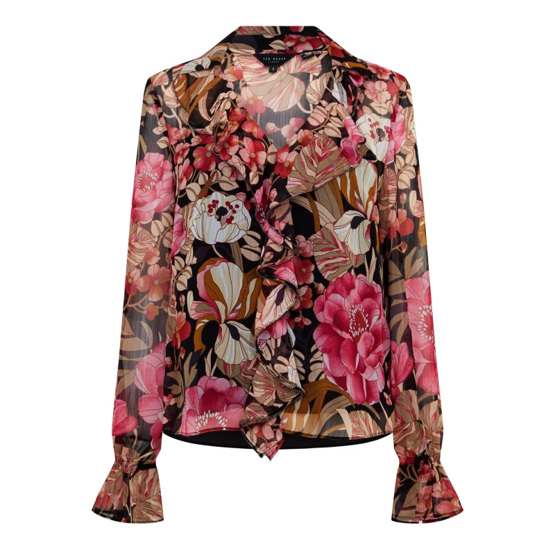 Image of Ted Baker Christi Floral Blouse Black Multi Female 8 TW27901