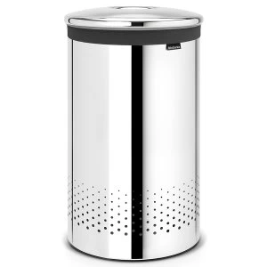 image of Brabantia 60L Laundry Bin - Brilliant Steel