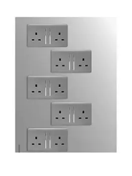 Image of Trendiswitch 2G 13A Switched Socket Five Pack